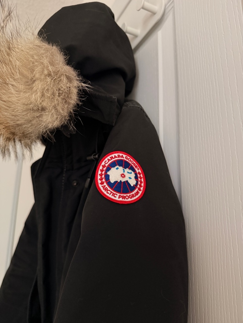 Canada Goose Black Parka Jacket with Faux Fur Hood